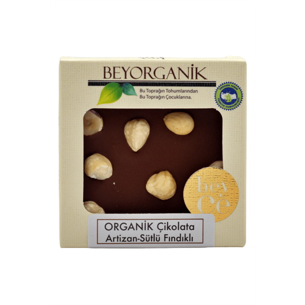 BEYORGANİK Artizan Çikolata - Sütlü Fındıklı 40 gr