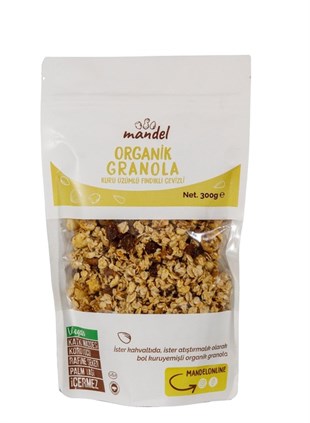 MANDEL Organik Üzümlü Fındıklı Cevizli Granola 300g